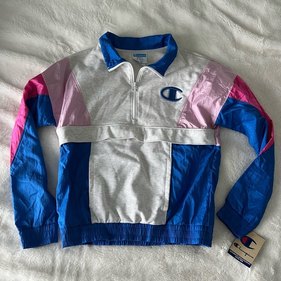 Champion Women’s Mixed Media Pullover 90s NWT - Picture 2 of 6